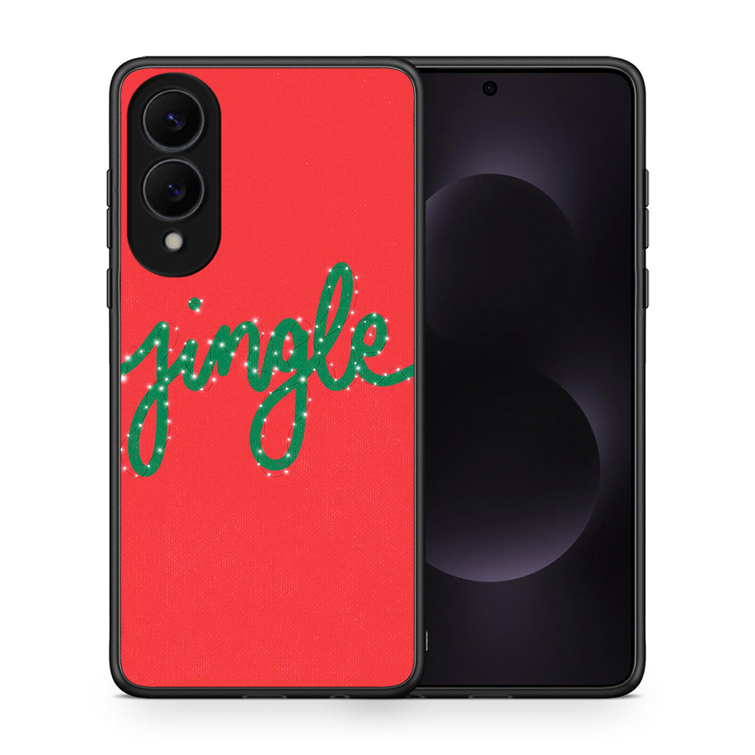 Θήκη Samsung Galaxy S25 Edge 5G Jingle Xmas από τη Smartfits με σχέδιο στο πίσω μέρος και μαύρο περίβλημα | Samsung Galaxy S25 Edge 5G Jingle Xmas case with colorful back and black bezels