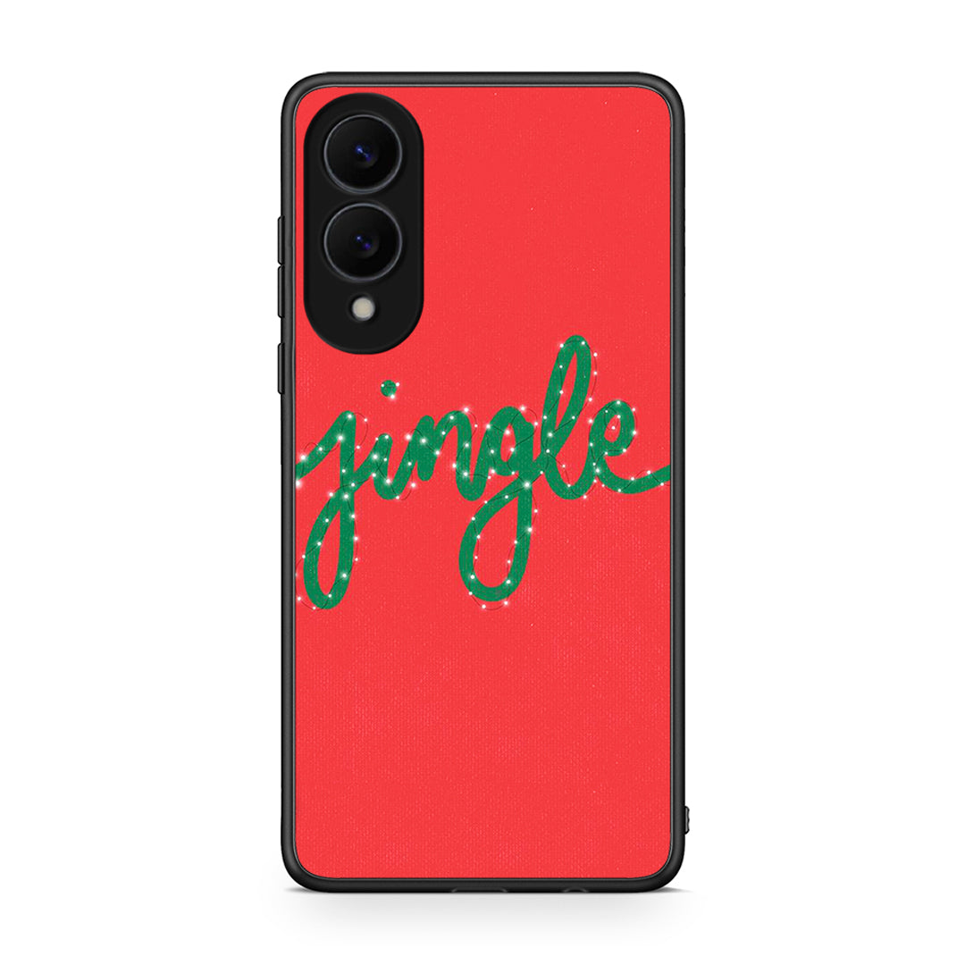 Samsung Galaxy S25 Edge 5G Jingle Xmas θήκη από τη Smartfits με σχέδιο στο πίσω μέρος και μαύρο περίβλημα | Smartphone case with colorful back and black bezels by Smartfits