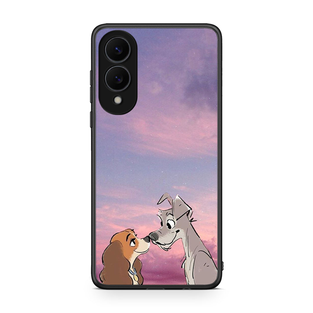 Samsung Galaxy S25 Edge 5G Lady And Tramp θήκη από τη Smartfits με σχέδιο στο πίσω μέρος και μαύρο περίβλημα | Smartphone case with colorful back and black bezels by Smartfits
