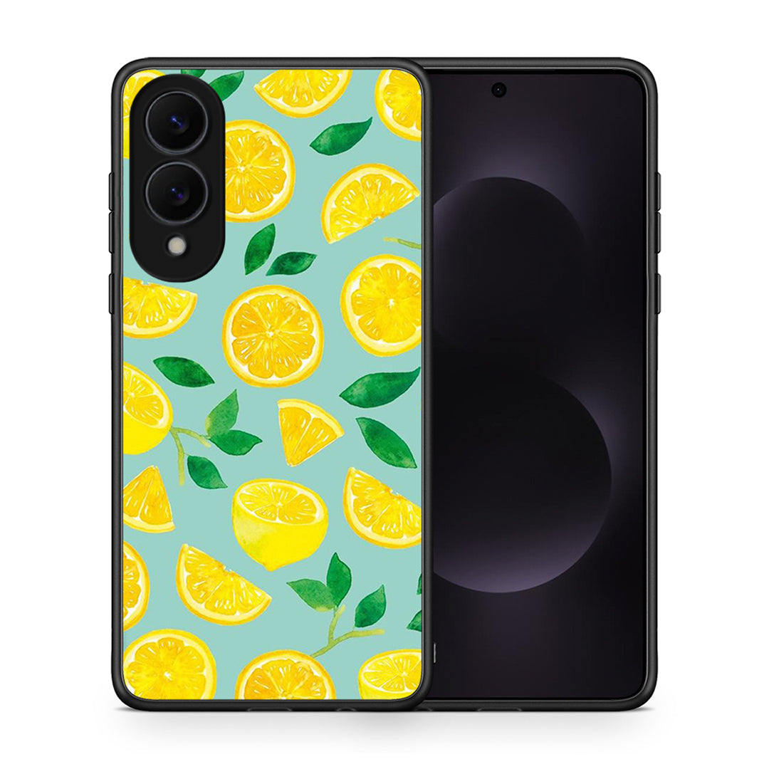 Θήκη Samsung Galaxy S25 Edge 5G Lemons από τη Smartfits με σχέδιο στο πίσω μέρος και μαύρο περίβλημα | Samsung Galaxy S25 Edge 5G Lemons case with colorful back and black bezels