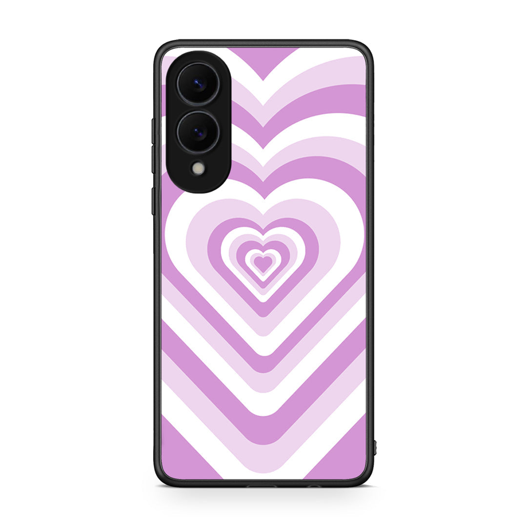 Samsung Galaxy S25 Edge 5G Lilac Hearts θήκη από τη Smartfits με σχέδιο στο πίσω μέρος και μαύρο περίβλημα | Smartphone case with colorful back and black bezels by Smartfits