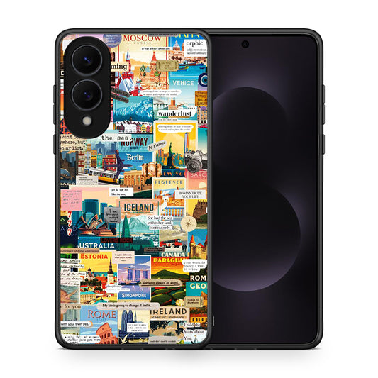 Θήκη Samsung Galaxy S25 Edge 5G Live To Travel από τη Smartfits με σχέδιο στο πίσω μέρος και μαύρο περίβλημα | Samsung Galaxy S25 Edge 5G Live To Travel case with colorful back and black bezels