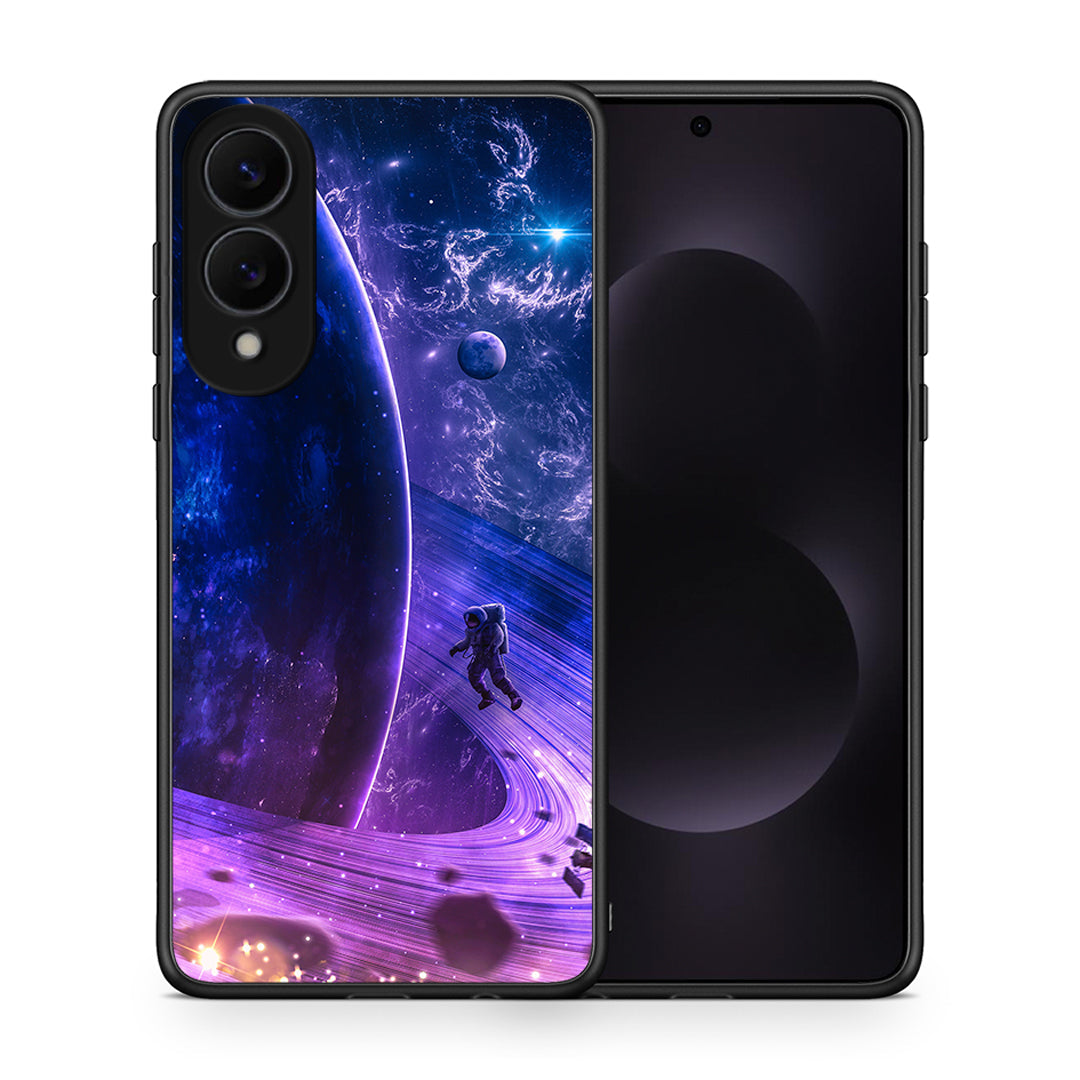 Θήκη Samsung Galaxy S25 Edge 5G Lost Astronaut από τη Smartfits με σχέδιο στο πίσω μέρος και μαύρο περίβλημα | Samsung Galaxy S25 Edge 5G Lost Astronaut case with colorful back and black bezels
