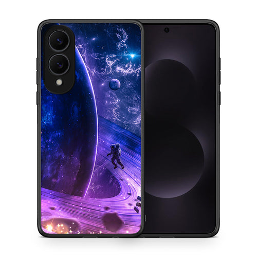 Θήκη Samsung Galaxy S25 Edge 5G Lost Astronaut από τη Smartfits με σχέδιο στο πίσω μέρος και μαύρο περίβλημα | Samsung Galaxy S25 Edge 5G Lost Astronaut case with colorful back and black bezels