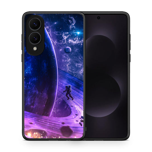 Θήκη Samsung Galaxy S25 Edge 5G Lost Astronaut από τη Smartfits με σχέδιο στο πίσω μέρος και μαύρο περίβλημα | Samsung Galaxy S25 Edge 5G Lost Astronaut case with colorful back and black bezels