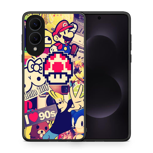 Θήκη Samsung Galaxy S25 Edge 5G Love The 90s από τη Smartfits με σχέδιο στο πίσω μέρος και μαύρο περίβλημα | Samsung Galaxy S25 Edge 5G Love The 90s case with colorful back and black bezels