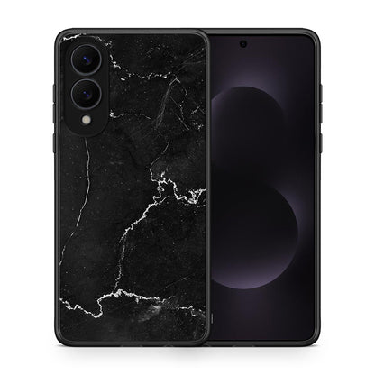 Θήκη Samsung Galaxy S25 Edge 5G Marble Black από τη Smartfits με σχέδιο στο πίσω μέρος και μαύρο περίβλημα | Samsung Galaxy S25 Edge 5G Marble Black case with colorful back and black bezels