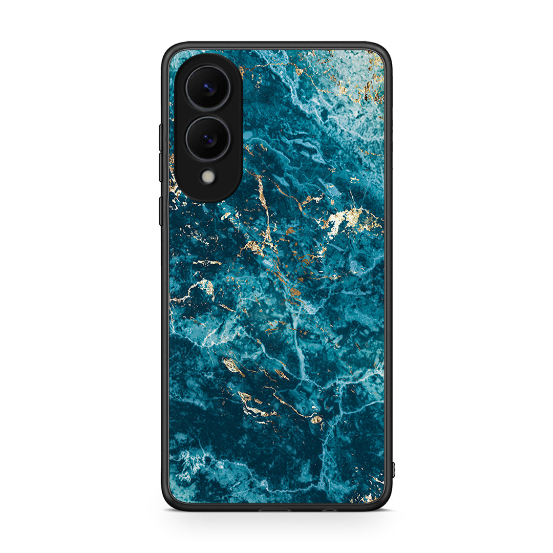 Samsung Galaxy S25 Edge 5G Marble Blue θήκη από τη Smartfits με σχέδιο στο πίσω μέρος και μαύρο περίβλημα | Smartphone case with colorful back and black bezels by Smartfits
