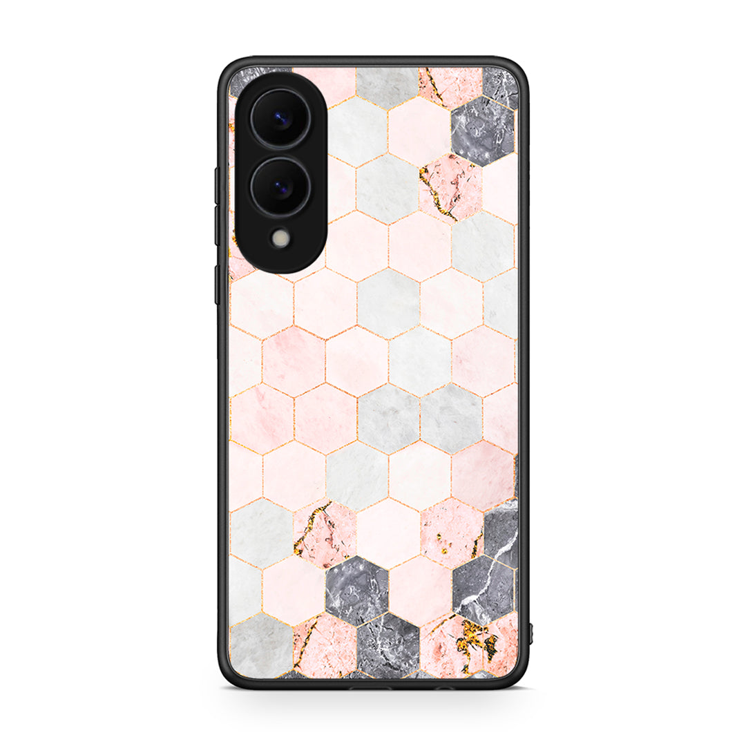 4 - Samsung Galaxy S25 Edge 5G Hexagon Pink Marble case, cover, bumper