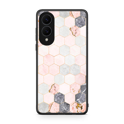 4 - Samsung Galaxy S25 Edge 5G Hexagon Pink Marble case, cover, bumper
