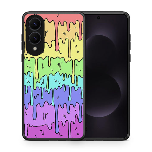 Θήκη Samsung Galaxy S25 Edge 5G Melting Rainbow από τη Smartfits με σχέδιο στο πίσω μέρος και μαύρο περίβλημα | Samsung Galaxy S25 Edge 5G Melting Rainbow case with colorful back and black bezels