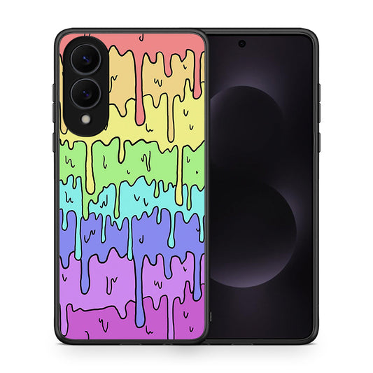 Θήκη Samsung Galaxy S25 Edge 5G Melting Rainbow από τη Smartfits με σχέδιο στο πίσω μέρος και μαύρο περίβλημα | Samsung Galaxy S25 Edge 5G Melting Rainbow case with colorful back and black bezels