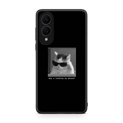 Samsung Galaxy S25 Edge 5G Meme Cat θήκη από τη Smartfits με σχέδιο στο πίσω μέρος και μαύρο περίβλημα | Smartphone case with colorful back and black bezels by Smartfits