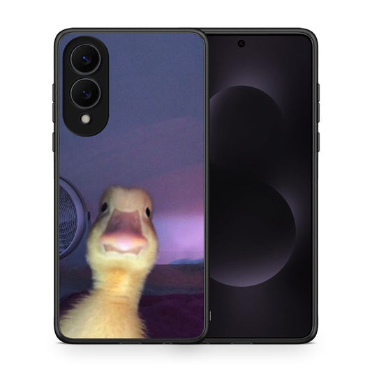 Θήκη Samsung Galaxy S25 Edge 5G Meme Duck από τη Smartfits με σχέδιο στο πίσω μέρος και μαύρο περίβλημα | Samsung Galaxy S25 Edge 5G Meme Duck case with colorful back and black bezels