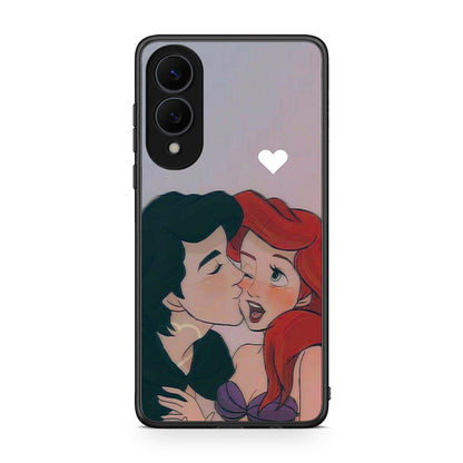 Samsung Galaxy S25 Edge 5G Mermaid Love Θήκη Αγίου Βαλεντίνου από τη Smartfits με σχέδιο στο πίσω μέρος και μαύρο περίβλημα | Smartphone case with colorful back and black bezels by Smartfits