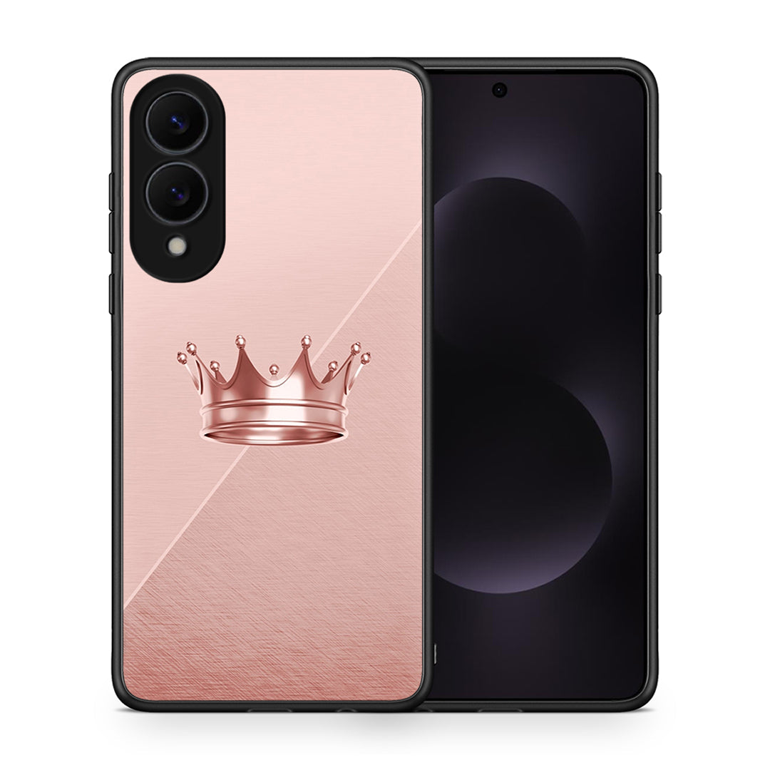 Θήκη Samsung Galaxy S25 Edge 5G Crown Minimal από τη Smartfits με σχέδιο στο πίσω μέρος και μαύρο περίβλημα | Samsung Galaxy S25 Edge 5G Crown Minimal case with colorful back and black bezels