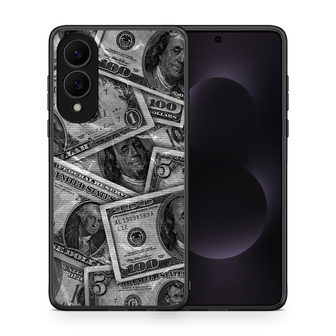 Θήκη Samsung Galaxy S25 Edge 5G Money Dollars από τη Smartfits με σχέδιο στο πίσω μέρος και μαύρο περίβλημα | Samsung Galaxy S25 Edge 5G Money Dollars case with colorful back and black bezels