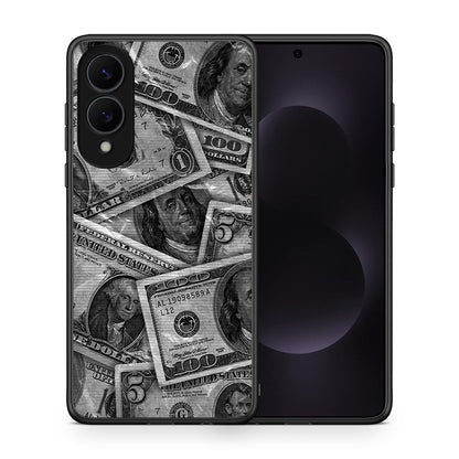 Θήκη Samsung Galaxy S25 Edge 5G Money Dollars από τη Smartfits με σχέδιο στο πίσω μέρος και μαύρο περίβλημα | Samsung Galaxy S25 Edge 5G Money Dollars case with colorful back and black bezels