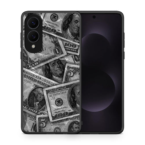Θήκη Samsung Galaxy S25 Edge 5G Money Dollars από τη Smartfits με σχέδιο στο πίσω μέρος και μαύρο περίβλημα | Samsung Galaxy S25 Edge 5G Money Dollars case with colorful back and black bezels