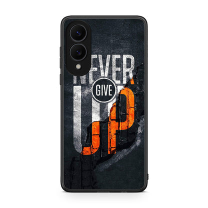 Samsung Galaxy S25 Edge 5G Never Give Up Θήκη Αγίου Βαλεντίνου από τη Smartfits με σχέδιο στο πίσω μέρος και μαύρο περίβλημα | Smartphone case with colorful back and black bezels by Smartfits