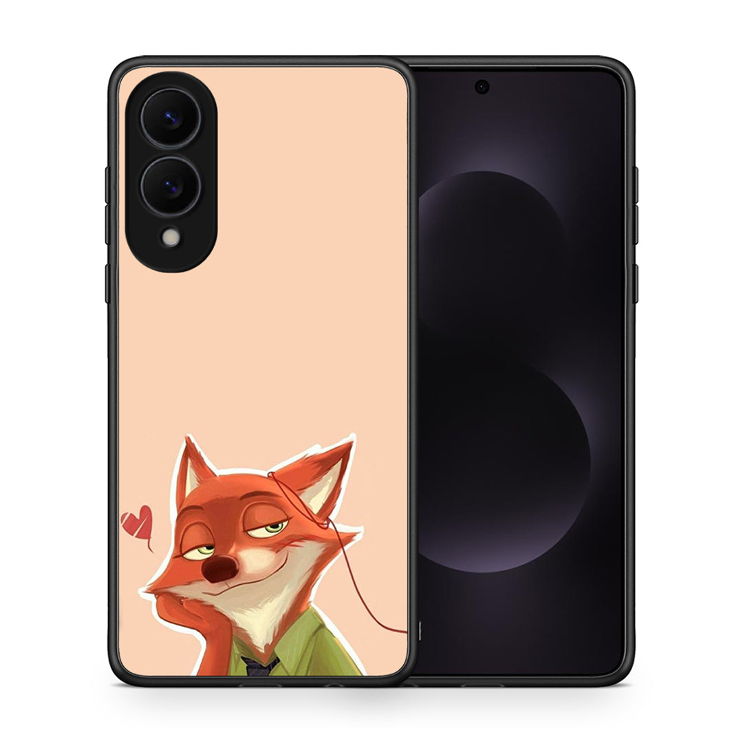 Θήκη Samsung Galaxy S25 Edge 5G Nick Wilde And Judy Hopps Love 1 από τη Smartfits με σχέδιο στο πίσω μέρος και μαύρο περίβλημα | Samsung Galaxy S25 Edge 5G Nick Wilde And Judy Hopps Love 1 case with colorful back and black bezels