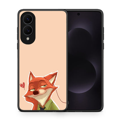Θήκη Samsung Galaxy S25 Edge 5G Nick Wilde And Judy Hopps Love 1 από τη Smartfits με σχέδιο στο πίσω μέρος και μαύρο περίβλημα | Samsung Galaxy S25 Edge 5G Nick Wilde And Judy Hopps Love 1 case with colorful back and black bezels