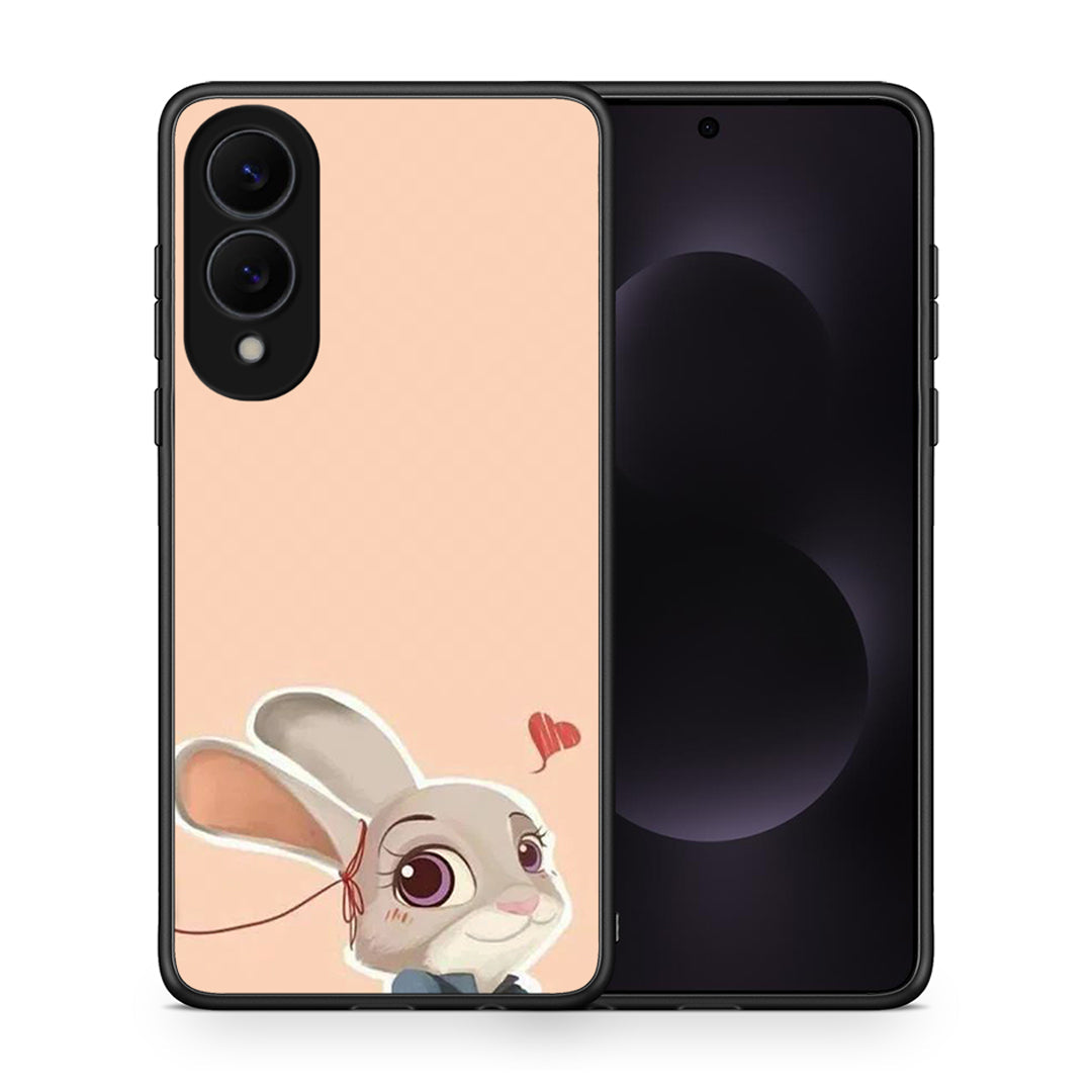 Θήκη Samsung Galaxy S25 Edge 5G Nick Wilde And Judy Hopps Love 2 από τη Smartfits με σχέδιο στο πίσω μέρος και μαύρο περίβλημα | Samsung Galaxy S25 Edge 5G Nick Wilde And Judy Hopps Love 2 case with colorful back and black bezels