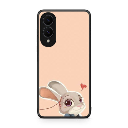 Samsung Galaxy S25 Edge 5G Nick Wilde And Judy Hopps Love 2 θήκη από τη Smartfits με σχέδιο στο πίσω μέρος και μαύρο περίβλημα | Smartphone case with colorful back and black bezels by Smartfits