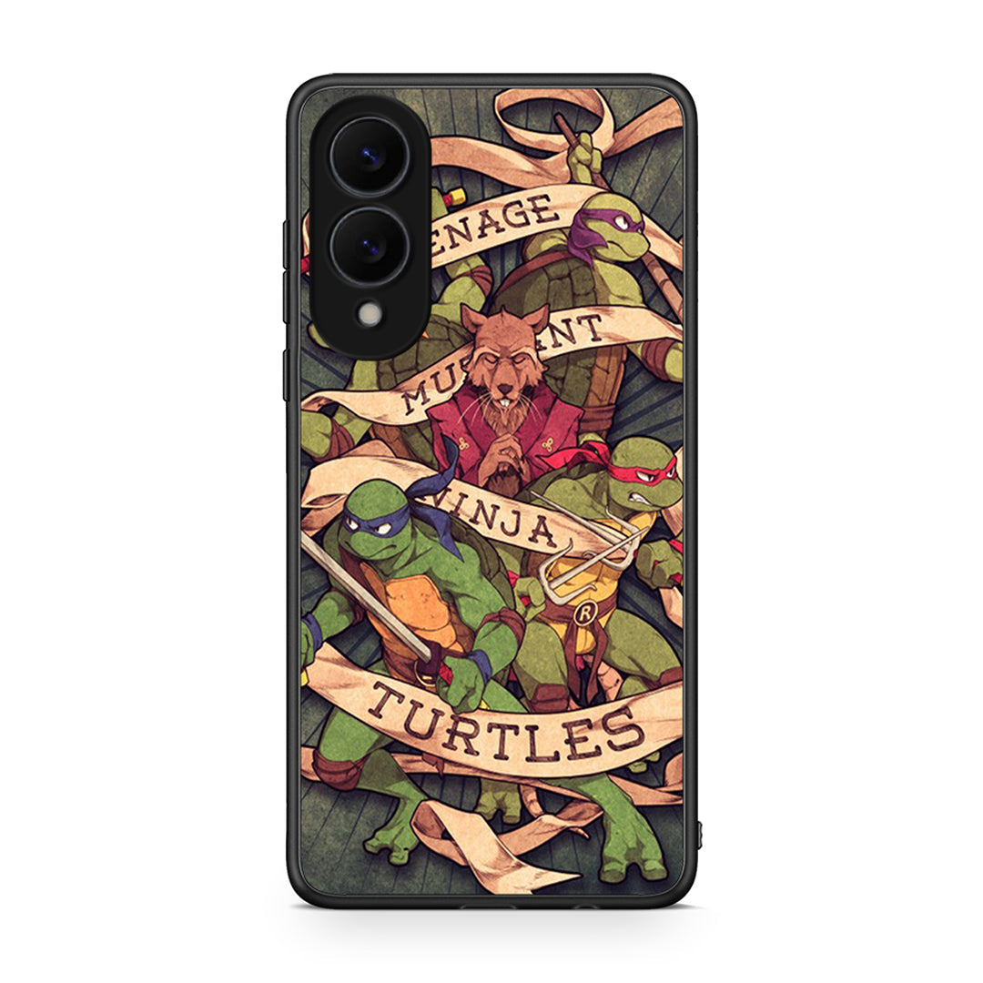 Samsung Galaxy S25 Edge 5G Ninja Turtles θήκη από τη Smartfits με σχέδιο στο πίσω μέρος και μαύρο περίβλημα | Smartphone case with colorful back and black bezels by Smartfits