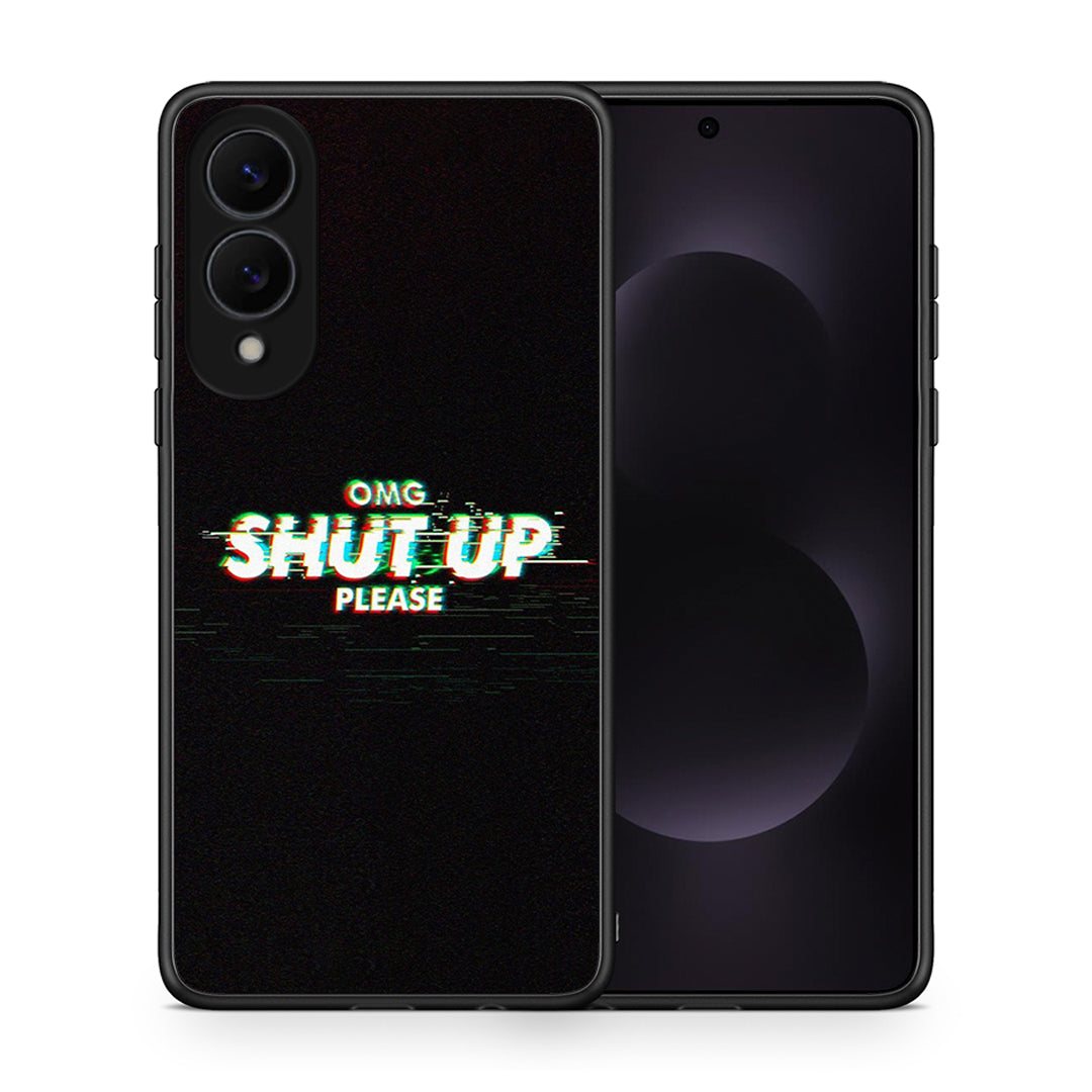 Θήκη Samsung Galaxy S25 Edge 5G OMG ShutUp από τη Smartfits με σχέδιο στο πίσω μέρος και μαύρο περίβλημα | Samsung Galaxy S25 Edge 5G OMG ShutUp case with colorful back and black bezels