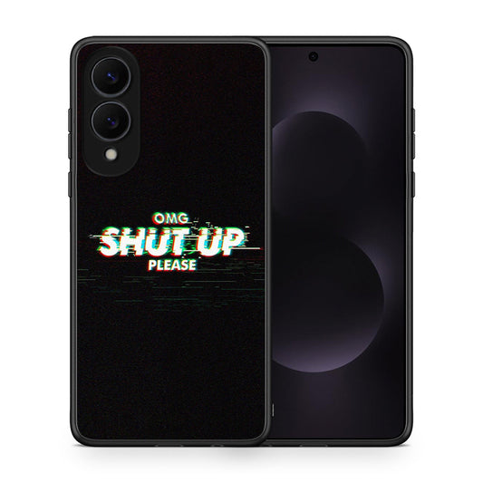 Θήκη Samsung Galaxy S25 Edge 5G OMG ShutUp από τη Smartfits με σχέδιο στο πίσω μέρος και μαύρο περίβλημα | Samsung Galaxy S25 Edge 5G OMG ShutUp case with colorful back and black bezels