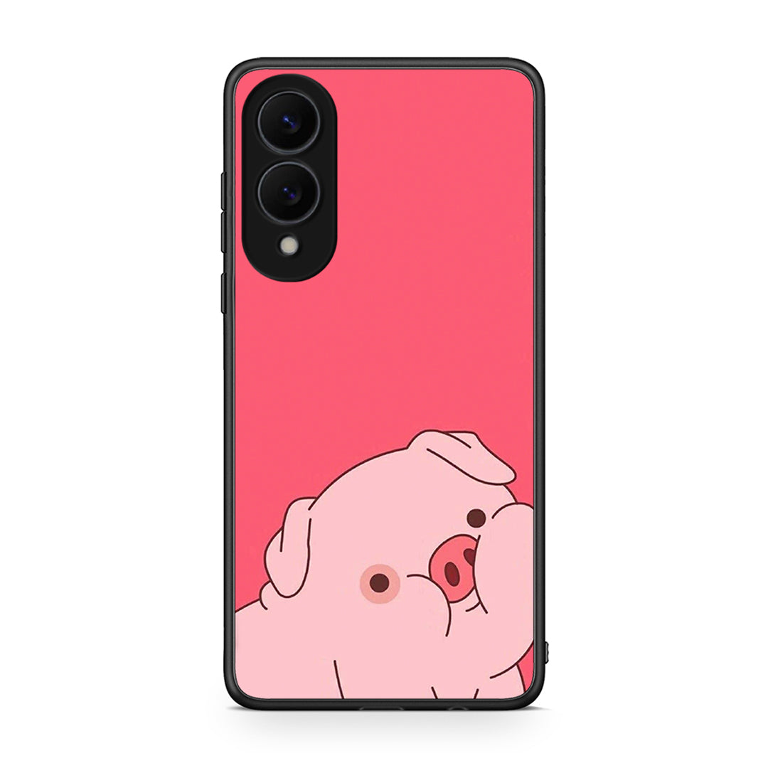 Samsung Galaxy S25 Edge 5G Pig Love 1 Θήκη Αγίου Βαλεντίνου από τη Smartfits με σχέδιο στο πίσω μέρος και μαύρο περίβλημα | Smartphone case with colorful back and black bezels by Smartfits