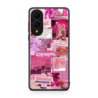 Samsung Galaxy S25 Edge 5G Pink Love Θήκη Αγίου Βαλεντίνου από τη Smartfits με σχέδιο στο πίσω μέρος και μαύρο περίβλημα | Smartphone case with colorful back and black bezels by Smartfits