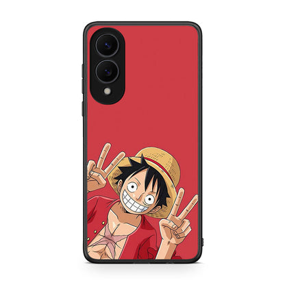 Samsung Galaxy S25 Edge 5G Pirate Luffy Θήκη από τη Smartfits με σχέδιο στο πίσω μέρος και μαύρο περίβλημα | Smartphone case with colorful back and black bezels by Smartfits