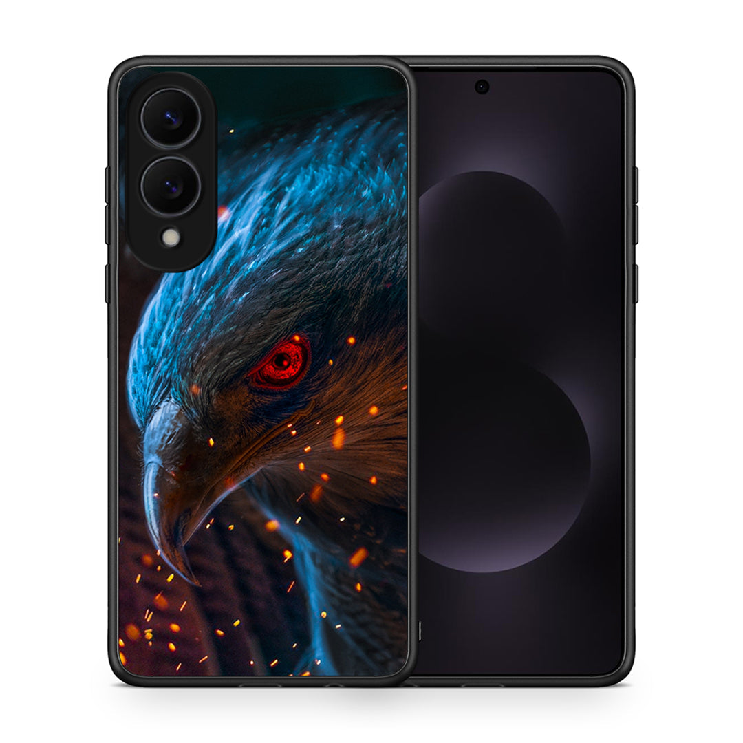 Θήκη Samsung Galaxy S25 Edge 5G Eagle PopArt από τη Smartfits με σχέδιο στο πίσω μέρος και μαύρο περίβλημα | Samsung Galaxy S25 Edge 5G Eagle PopArt case with colorful back and black bezels
