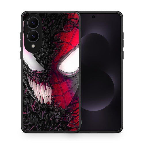 Θήκη Samsung Galaxy S25 Edge 5G SpiderVenom PopArt από τη Smartfits με σχέδιο στο πίσω μέρος και μαύρο περίβλημα | Samsung Galaxy S25 Edge 5G SpiderVenom PopArt case with colorful back and black bezels