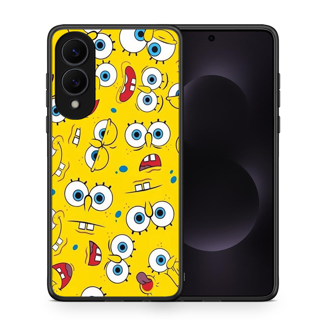 Θήκη Samsung Galaxy S25 Edge 5G Sponge PopArt από τη Smartfits με σχέδιο στο πίσω μέρος και μαύρο περίβλημα | Samsung Galaxy S25 Edge 5G Sponge PopArt case with colorful back and black bezels