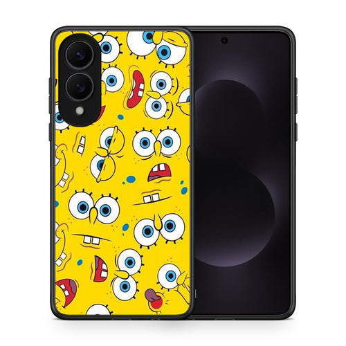 Θήκη Samsung Galaxy S25 Edge 5G Sponge PopArt από τη Smartfits με σχέδιο στο πίσω μέρος και μαύρο περίβλημα | Samsung Galaxy S25 Edge 5G Sponge PopArt case with colorful back and black bezels