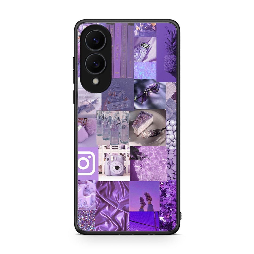 Samsung Galaxy S25 Edge 5G Purple Aesthetic Collage θήκη από τη Smartfits με σχέδιο στο πίσω μέρος και μαύρο περίβλημα | Smartphone case with colorful back and black bezels by Smartfits