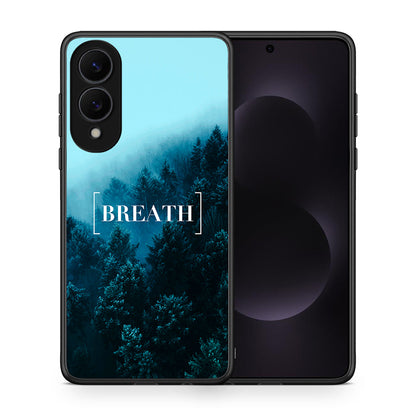 Θήκη Samsung Galaxy S25 Edge 5G Breath Quote από τη Smartfits με σχέδιο στο πίσω μέρος και μαύρο περίβλημα | Samsung Galaxy S25 Edge 5G Breath Quote case with colorful back and black bezels