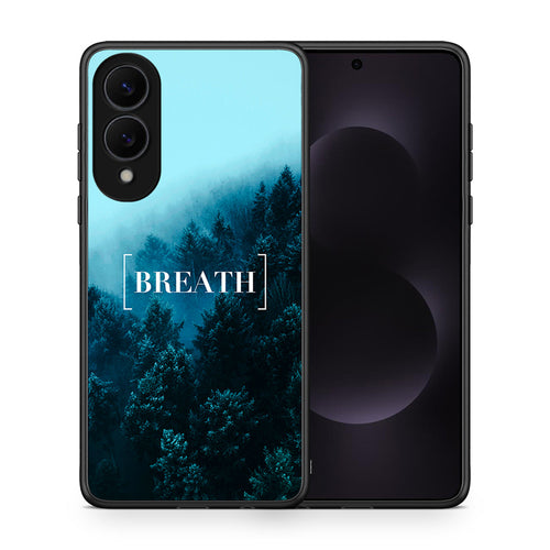 Θήκη Samsung Galaxy S25 Edge 5G Breath Quote από τη Smartfits με σχέδιο στο πίσω μέρος και μαύρο περίβλημα | Samsung Galaxy S25 Edge 5G Breath Quote case with colorful back and black bezels