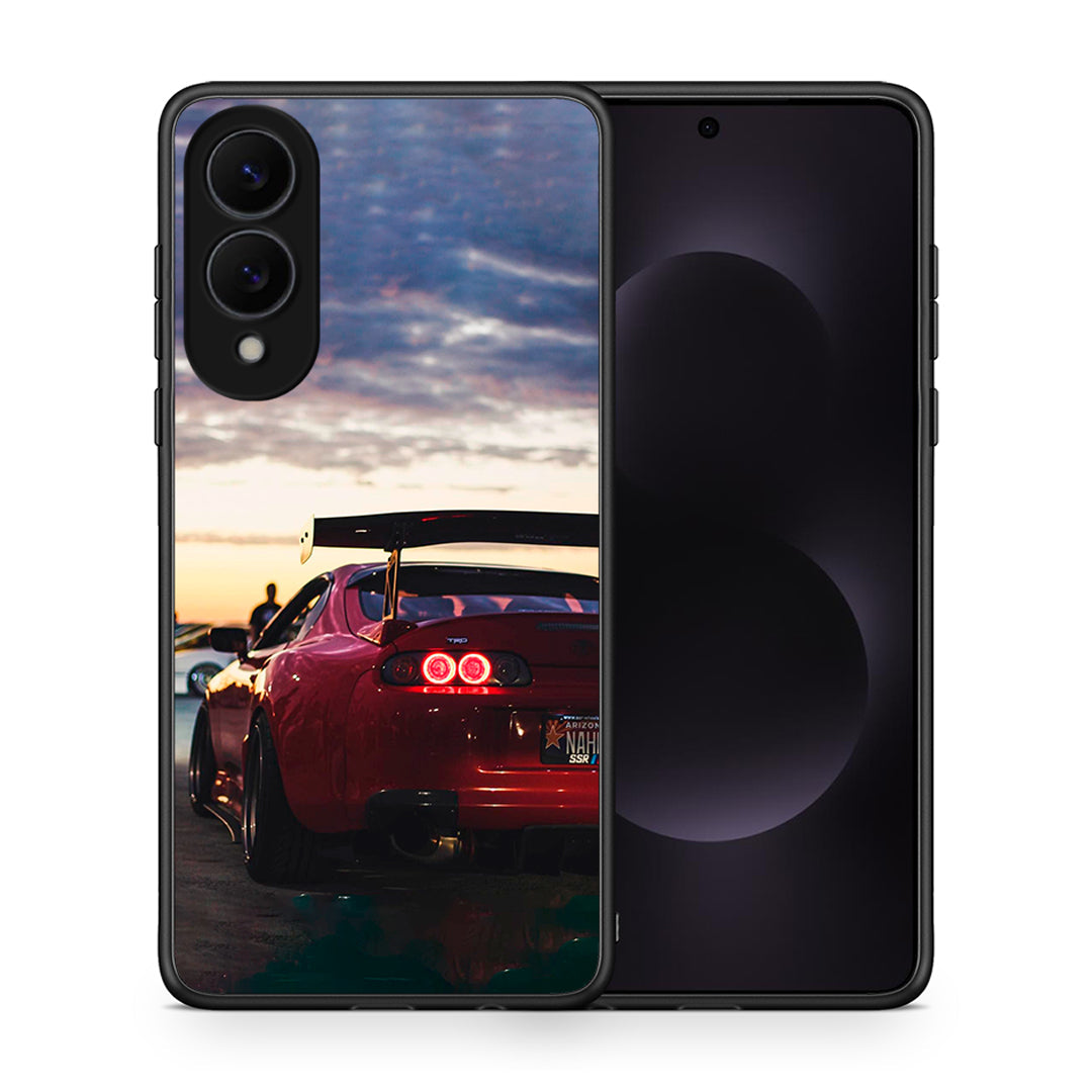 Θήκη Samsung Galaxy S25 Edge 5G Racing Supra από τη Smartfits με σχέδιο στο πίσω μέρος και μαύρο περίβλημα | Samsung Galaxy S25 Edge 5G Racing Supra case with colorful back and black bezels