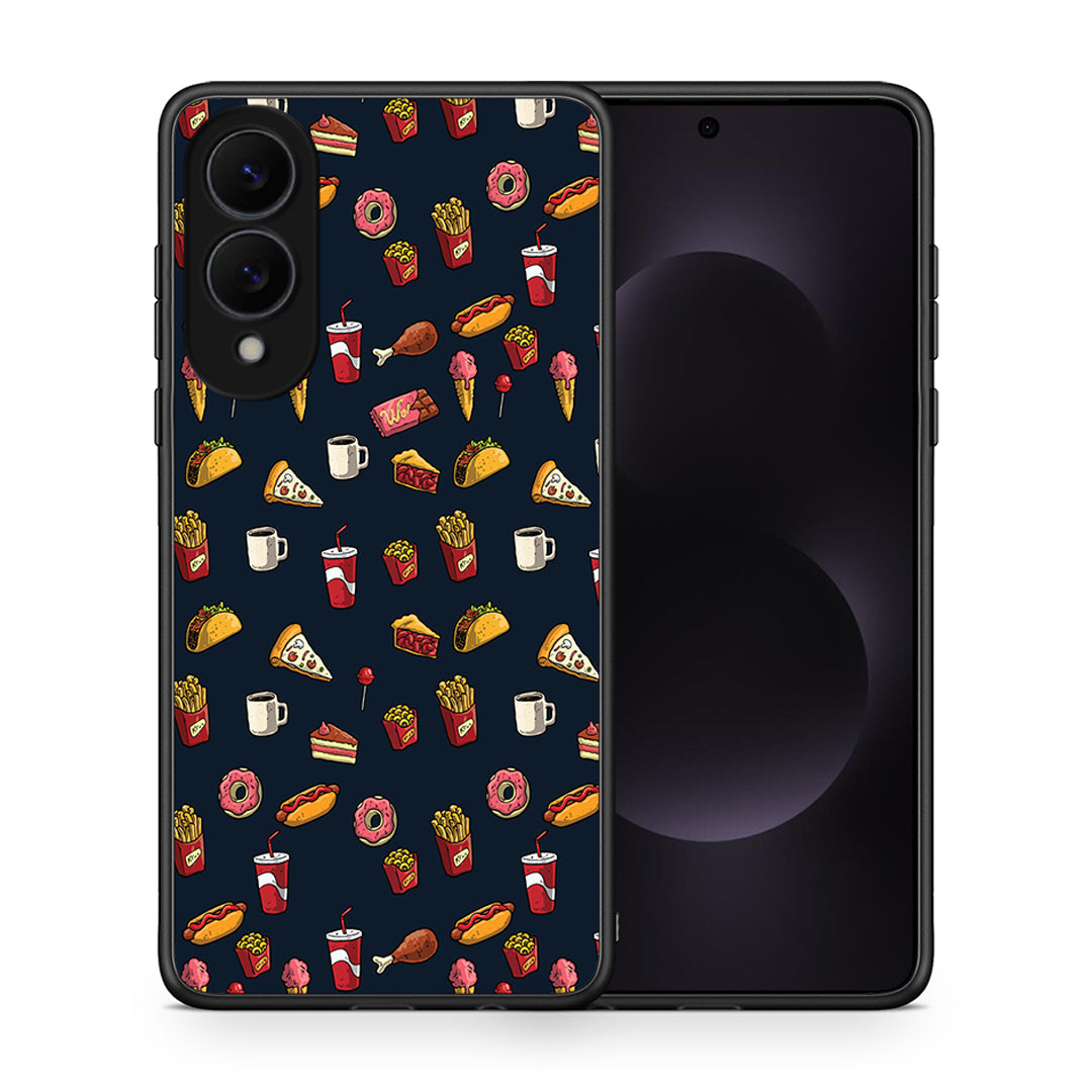 Θήκη Samsung Galaxy S25 Edge 5G Hungry Random από τη Smartfits με σχέδιο στο πίσω μέρος και μαύρο περίβλημα | Samsung Galaxy S25 Edge 5G Hungry Random case with colorful back and black bezels
