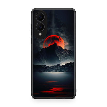 Samsung Galaxy S25 Edge 5G Red Full Moon θήκη από τη Smartfits με σχέδιο στο πίσω μέρος και μαύρο περίβλημα | Smartphone case with colorful back and black bezels by Smartfits