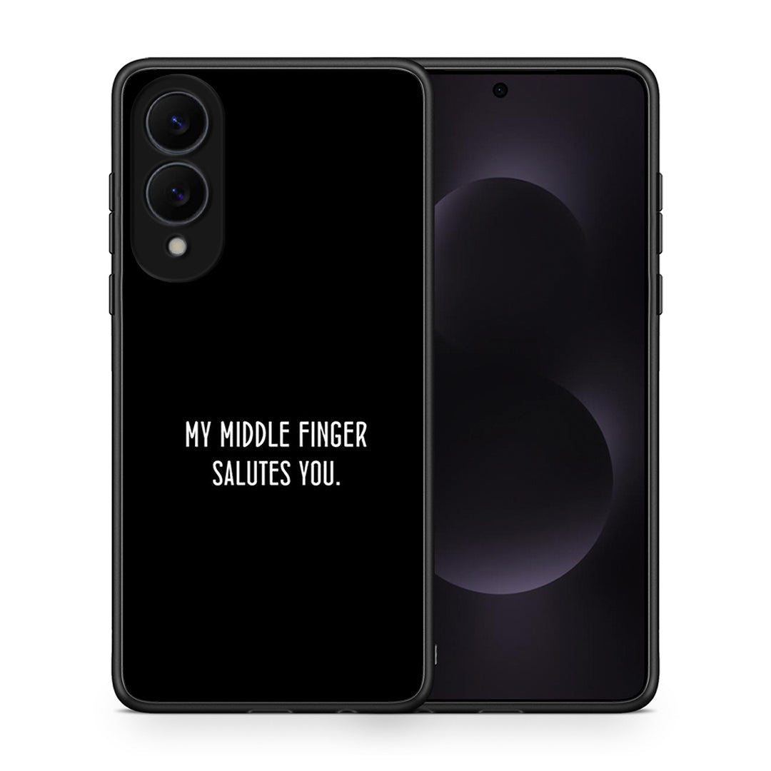 Θήκη Samsung Galaxy S25 Edge 5G Salute από τη Smartfits με σχέδιο στο πίσω μέρος και μαύρο περίβλημα | Samsung Galaxy S25 Edge 5G Salute case with colorful back and black bezels