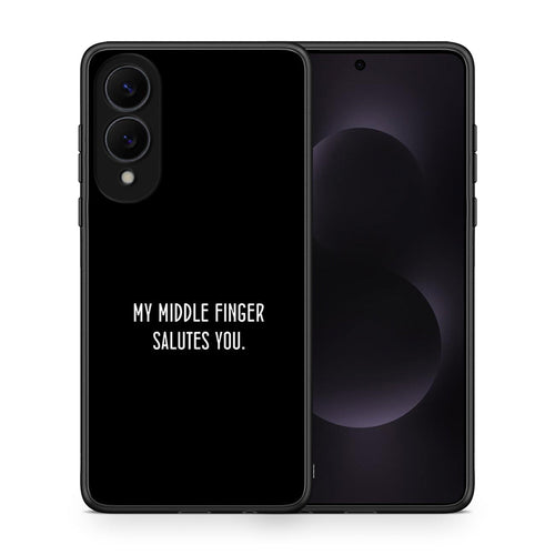 Θήκη Samsung Galaxy S25 Edge 5G Salute από τη Smartfits με σχέδιο στο πίσω μέρος και μαύρο περίβλημα | Samsung Galaxy S25 Edge 5G Salute case with colorful back and black bezels