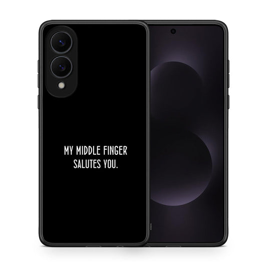 Θήκη Samsung Galaxy S25 Edge 5G Salute από τη Smartfits με σχέδιο στο πίσω μέρος και μαύρο περίβλημα | Samsung Galaxy S25 Edge 5G Salute case with colorful back and black bezels