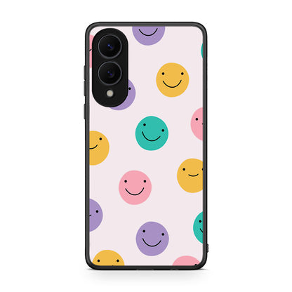 Samsung Galaxy S25 Edge 5G Smiley Faces θήκη από τη Smartfits με σχέδιο στο πίσω μέρος και μαύρο περίβλημα | Smartphone case with colorful back and black bezels by Smartfits