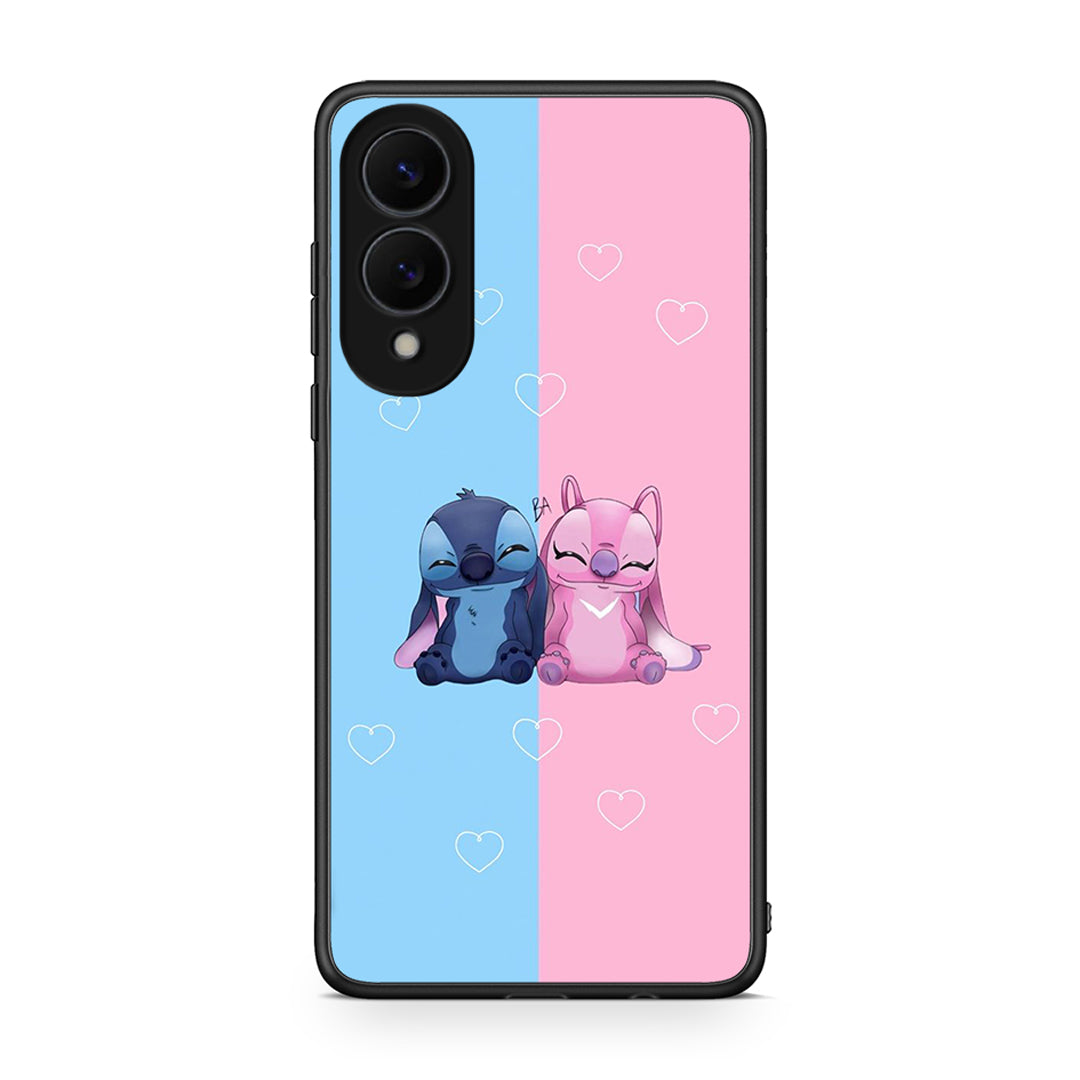 Samsung Galaxy S25 Edge 5G Stitch And Angel θήκη από τη Smartfits με σχέδιο στο πίσω μέρος και μαύρο περίβλημα | Smartphone case with colorful back and black bezels by Smartfits