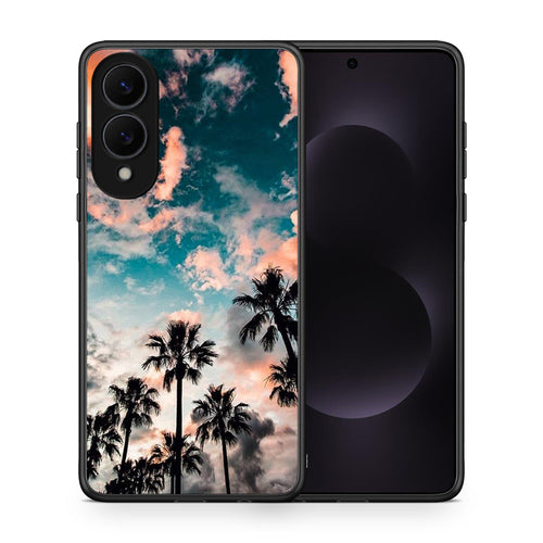 Θήκη Samsung Galaxy S25 Edge 5G Sky Summer από τη Smartfits με σχέδιο στο πίσω μέρος και μαύρο περίβλημα | Samsung Galaxy S25 Edge 5G Sky Summer case with colorful back and black bezels